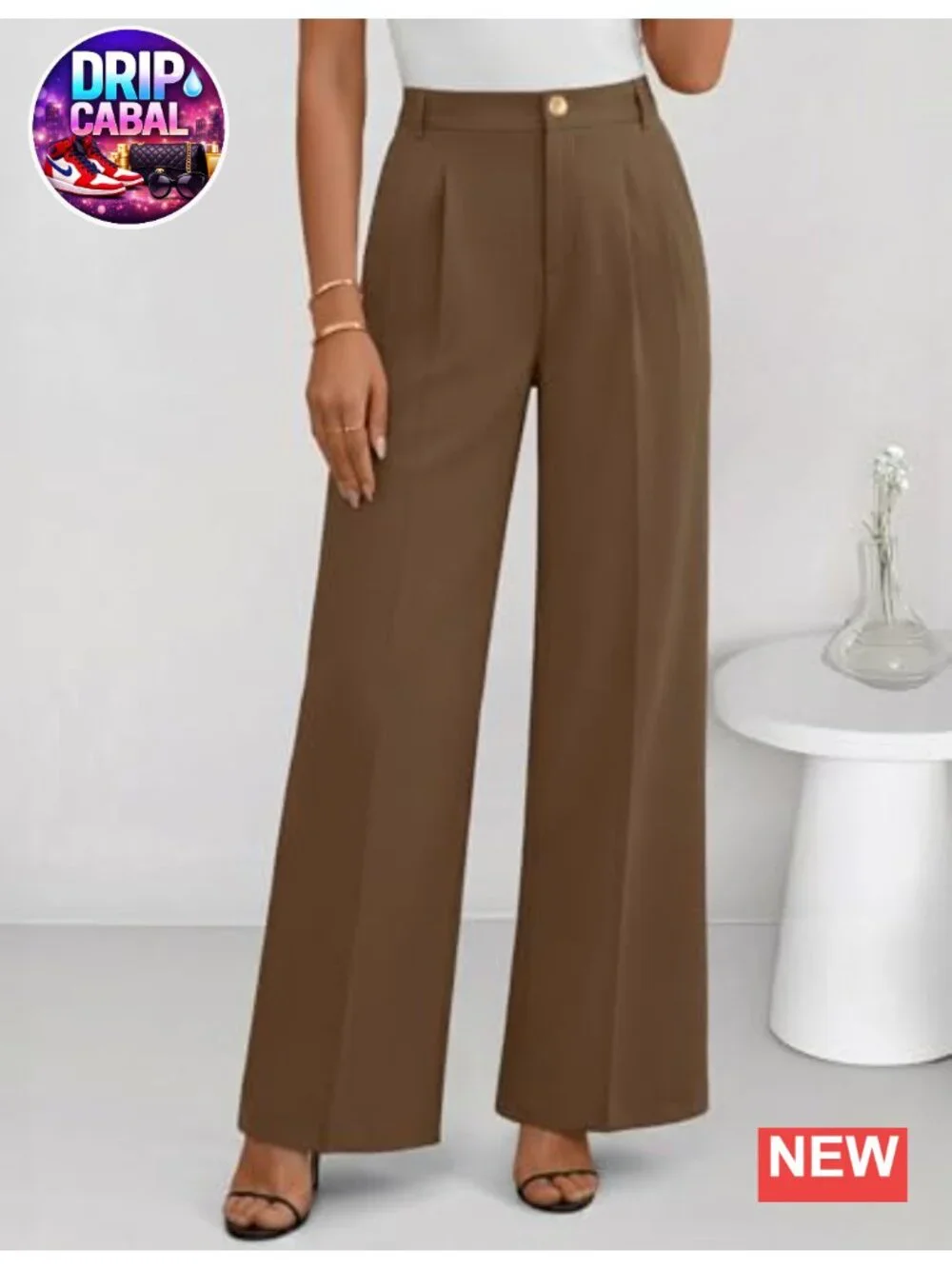 Wide Leg Dress Pants for Women High Waisted Work Trousers Palazzo Slacks